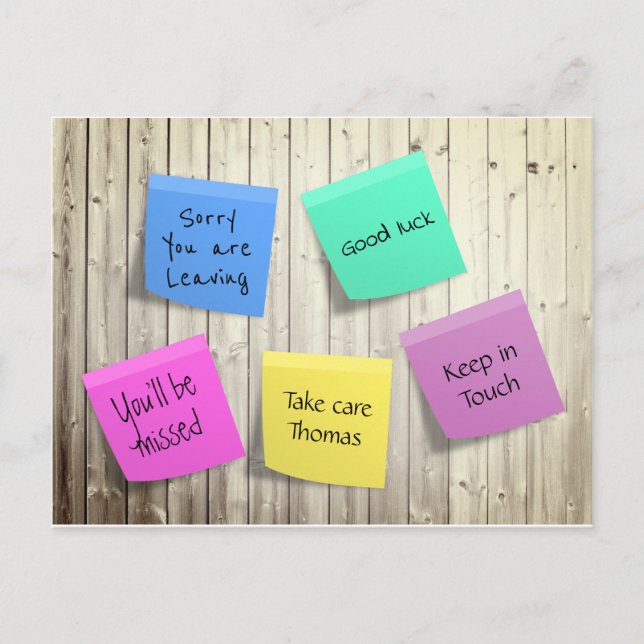 Adjö Farewell Post its Vykort (Framsida)