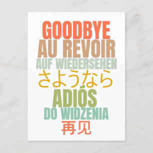 Adjö Farewell Vykort