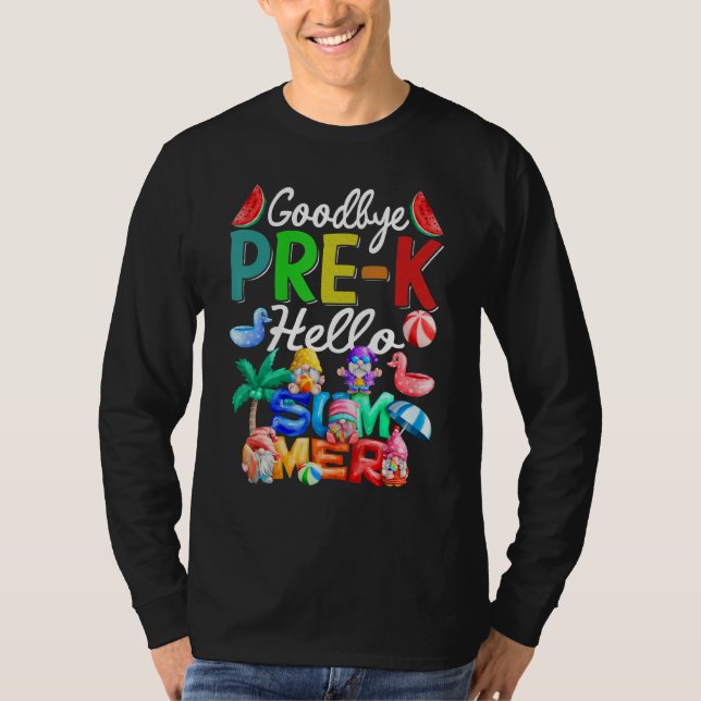 Adjö Före K Hej Summer Gnomes Beach T Shirt (Framsida)
