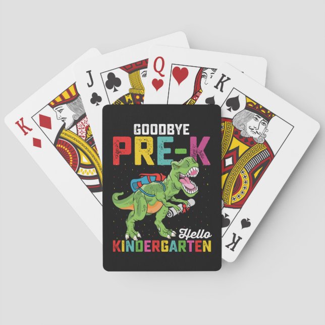 Adjö FörK Hej Kindergarten T Rex School Casinokort (Baksidan)
