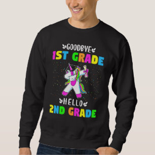 Adjö Första Klass Hej andra Klass Unicorn Gir Lång Ärmad Tröja