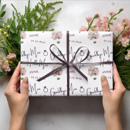 Adjö Fröken Hej Fru Blommig Bröllopsdusch Presentpapper