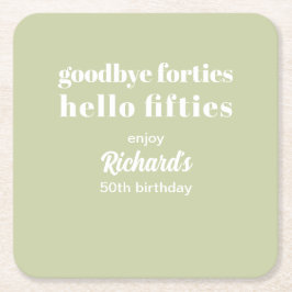 Adjö Fyrtio Hej femtio Födelsedagsfester Underlägg Papper Kvadrat