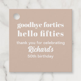 Adjö Fyrtio Hej femtio Modern femtionde födelsedag Gåvor Etiketter