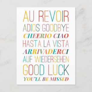 Adjö Goodluck Postcard Vykort
