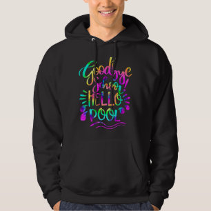 Adjö Hej Bassäng i skoltid förra Hoodie