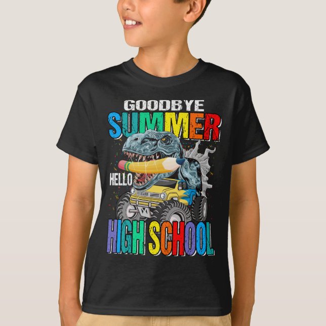 Adjö Hej High School Monster Lastbil T Shirt (Framsida)