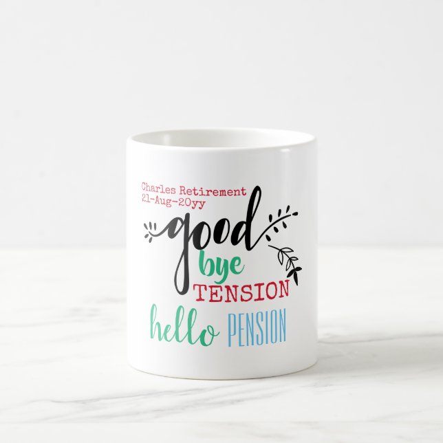 Adjö Hej Pension Personal Pension Kaffemugg (Center)