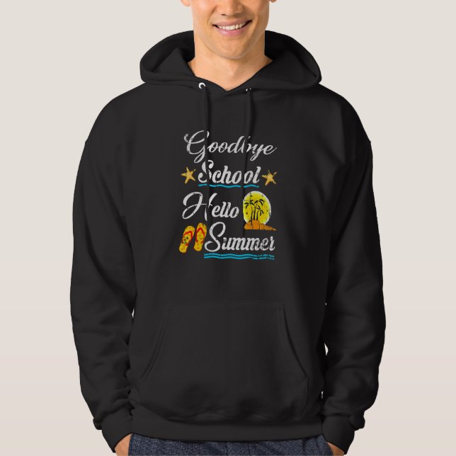 Adjö Hej Sommarlärare Student Vacati Hoodie (Framsida)