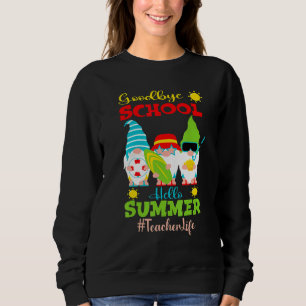 Adjö Hej Sommarvecka Vacation Gnome Teacher T Shirt