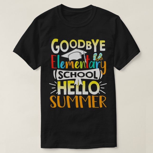 Adjö Hej vid Elementary School Summer Teacher Stu T Shirt (Design framsida)