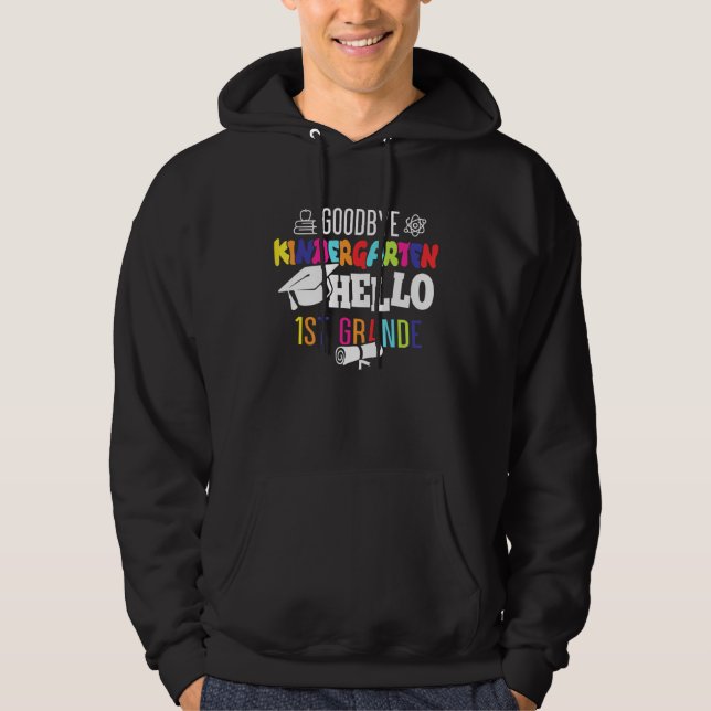 Adjö Kindergarten Hej 1:a Klass Kindergarten Hoodie (Framsida)