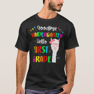 Adjö Kindergarten Hej 1:a Klass Llama Girls 2 T Shirt