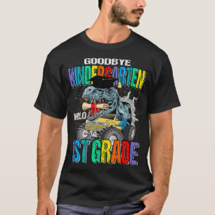 Adjö Kindergarten Hej 1:a Klass Monster Lastbil T Shirt