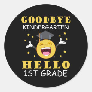 Adjö Kindergarten Hej 1:a Klass Runt Klistermärke