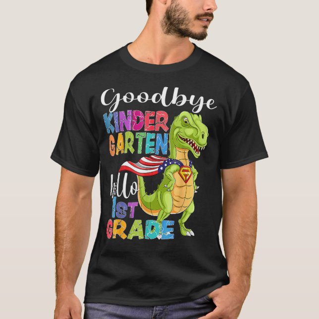 Adjö Kindergarten Hej 1:a Klass Studenten La T Shirt (Framsida)