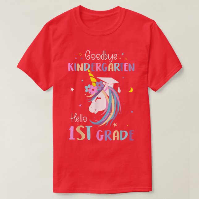 Adjö Kindergarten Hej 1:a Klass Studenten Un T Shirt (Design framsida)