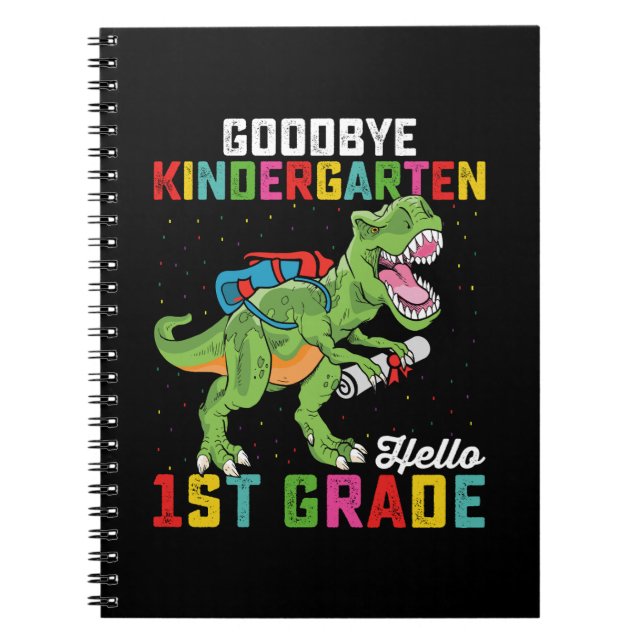 Adjö Kindergarten Hej 1st Klass T Rex School Anteckningsbok (Framsidan)