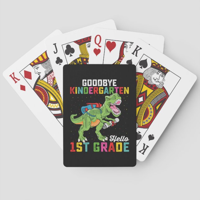 Adjö Kindergarten Hej 1st Klass T Rex School Casinokort (Baksidan)