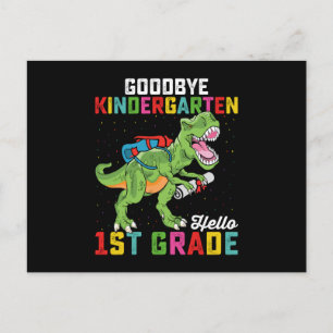 Adjö Kindergarten Hej 1st Klass T Rex School Vykort