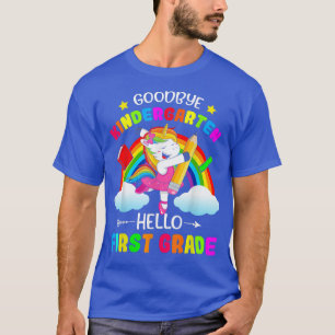 Adjö Kindergarten Hej 1st Klass Unicorn Girls T Shirt