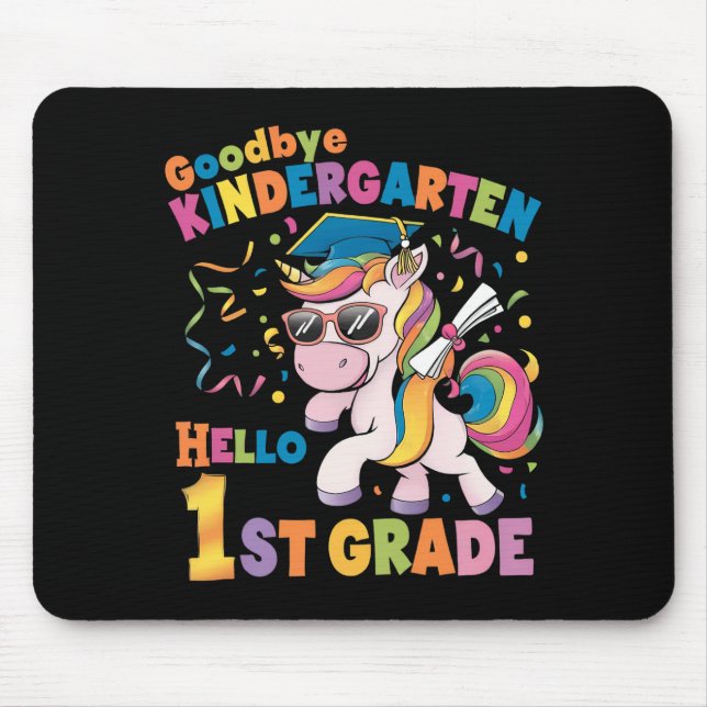 Adjö Kindergarten Hej 1st Klass Unicorn Musmatta (Framsidan)