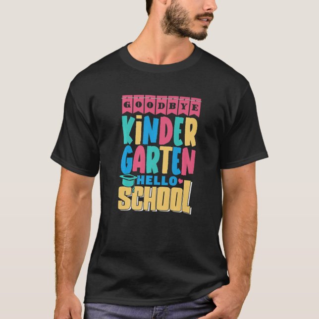 Adjö Kindergarten Hej School First Grader 1st T Shirt (Framsida)
