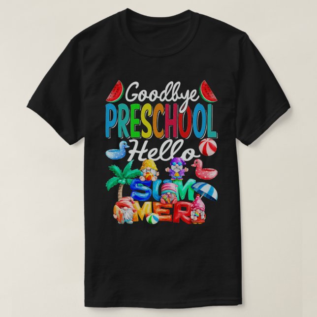 Adjö Kindergarten Hej Sommar Gnomes Beach Pre T Shirt (Design framsida)