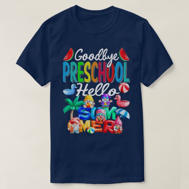 Adjö Kindergarten Hej Sommar Gnomes Beach Pre T Shirt (Design framsida)
