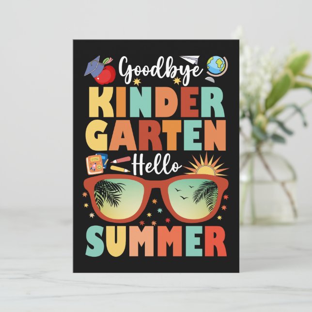 Adjö Kindergarten Hej Sommaren Studenten Meddelande (Stående Fram)