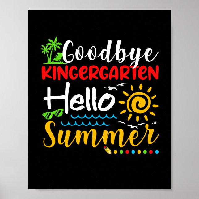 Adjö Kindergarten Hej Sommaren Studenten Poster (Framsidan)