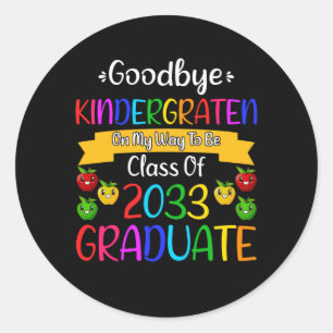 Adjö Kindergarten Klass 2033 Grad 1:a klass Runt Klistermärke