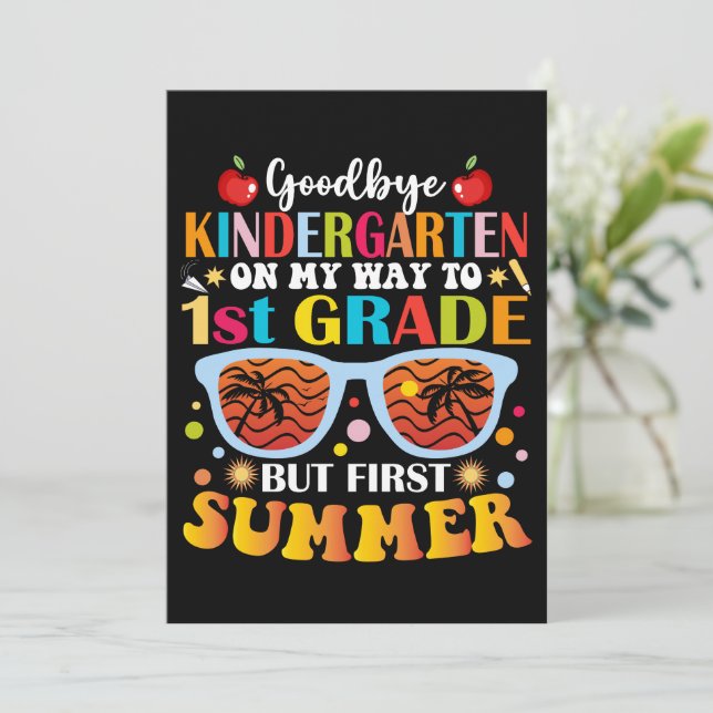 Adjö Kindergarten till första Klass men första som Meddelande (Stående Fram)