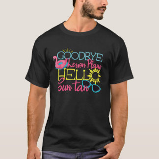 Adjö Lesson Planans Hej Sol Tan Teacher, sommar T Shirt