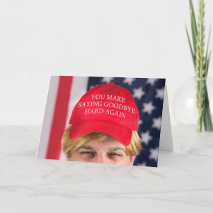 Adjö Miss You Trump Hat Humor Helgkort