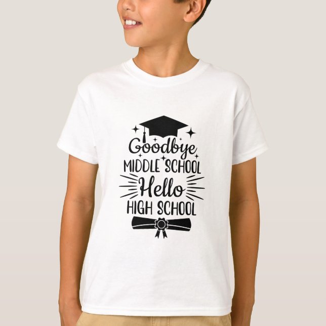 Adjö Mitten School Hej High School T Shirt (Framsida)