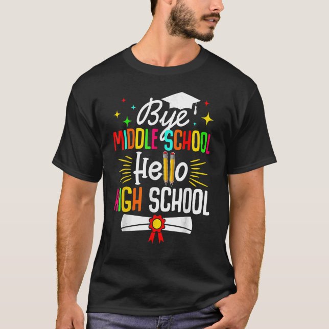 Adjö Mitten School Hej Highschool Back to school T Shirt (Framsida)