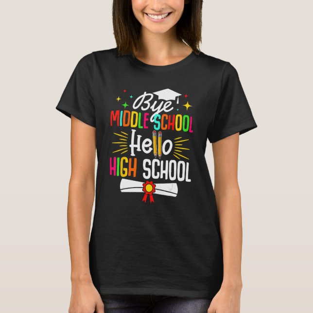 Adjö Mitten School Hej Highschool Back to school T Shirt (Framsida)