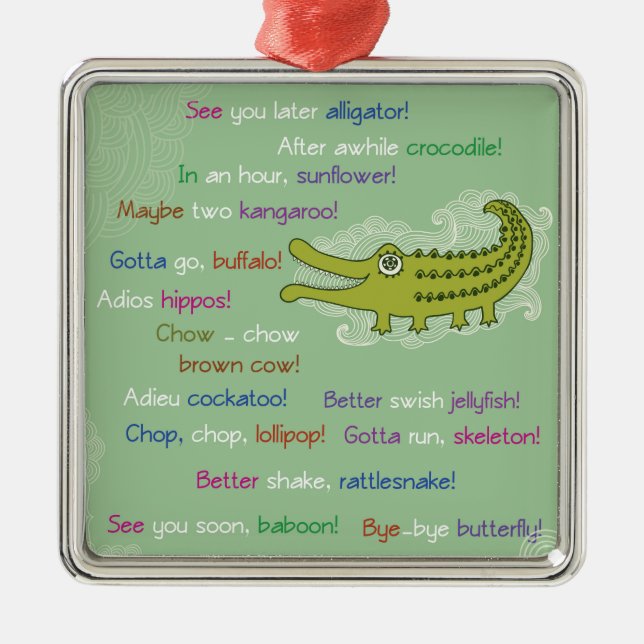 Adjö och Lycka till från Group, Alligator Julgransprydnad Metall (Framsidan)