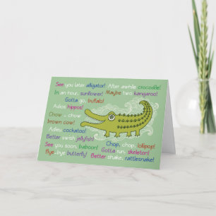 Adjö och Lycka till från Group, Alligator Kort