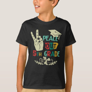 Adjö Peace Out 5th Klass Student Femte gradern T Shirt