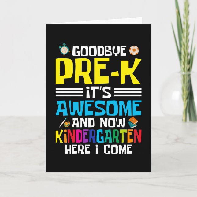 Adjö Pre-K nu Kindergarten Kort (Framsida)