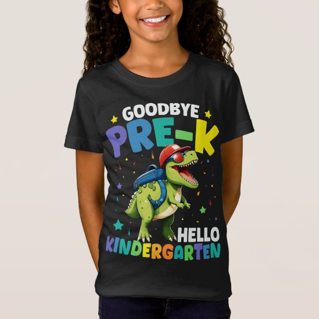 Adjö Pre-k studenten Dinosaur T rex Shirt (Framsida)