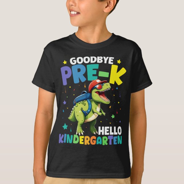 Adjö Pre-k studenten Dinosaur T rex Shirt (Framsida)