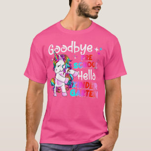 Adjö Preschool Hej Kinder Studenten Unicorn T Shirt
