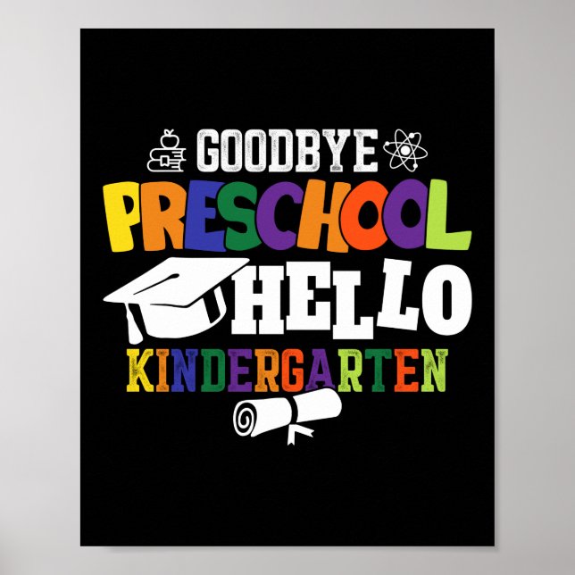 Adjö Preschool Hej Kindergarten PreK Poster (Framsidan)