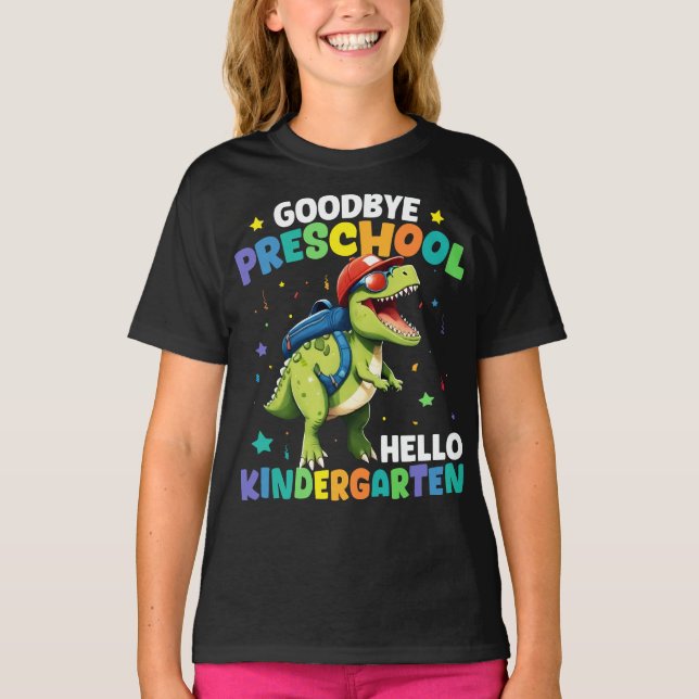 Adjö Preschool Studenten Dinosaur T rex Shirt (Framsida)