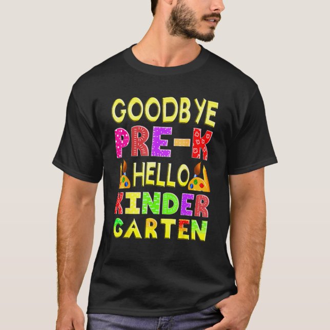 Adjö Preschool Studenten Hej Kindergarten Pr T Shirt (Framsida)