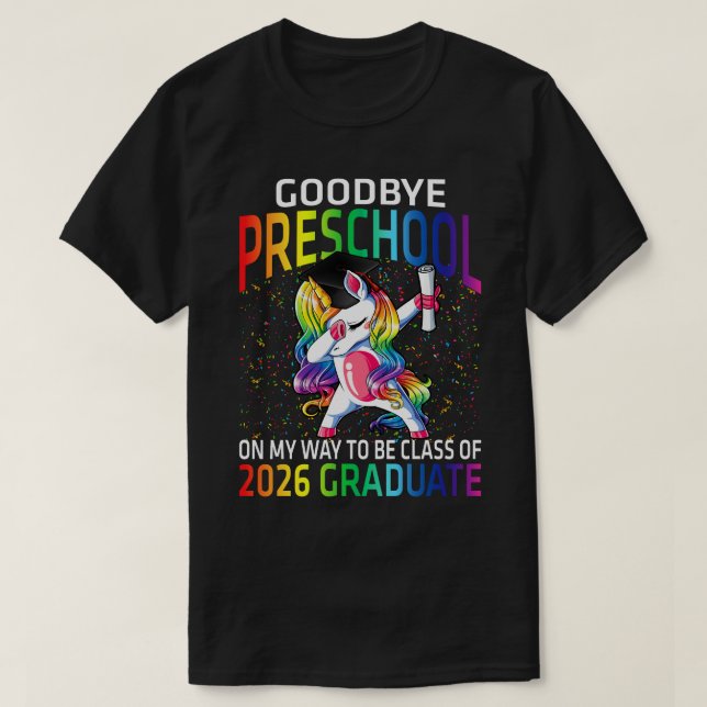 Adjö Preschoolklass 2026 Grad Hej 1st gra T Shirt (Design framsida)