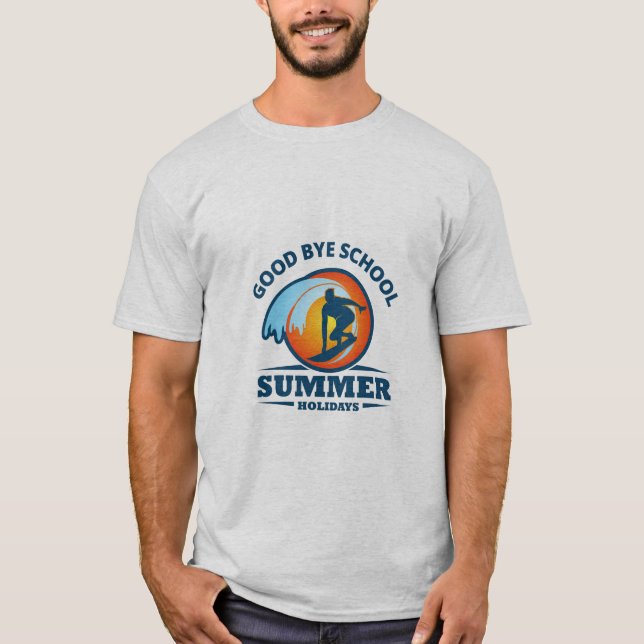 Adjö School Hej Summer Beach T Shirt (Framsida)